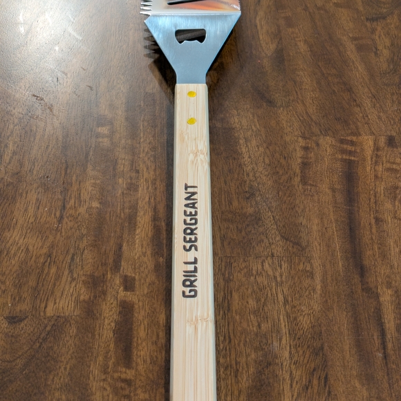 Double Sided Engraved Respect the Grill Bamboo BBQ Spatula - Picture 2 of 7